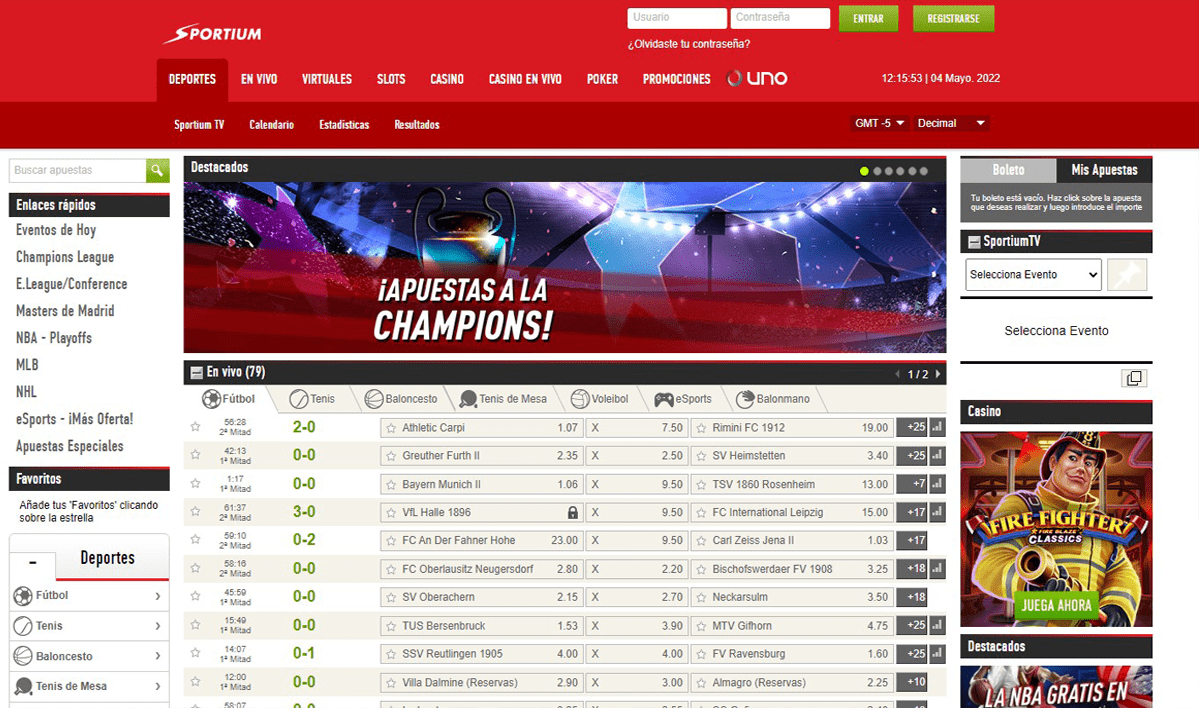 Sportium apuestas deportivas online