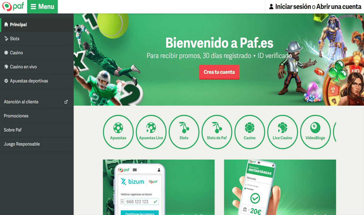 Paf casa de apuestas y casino online
