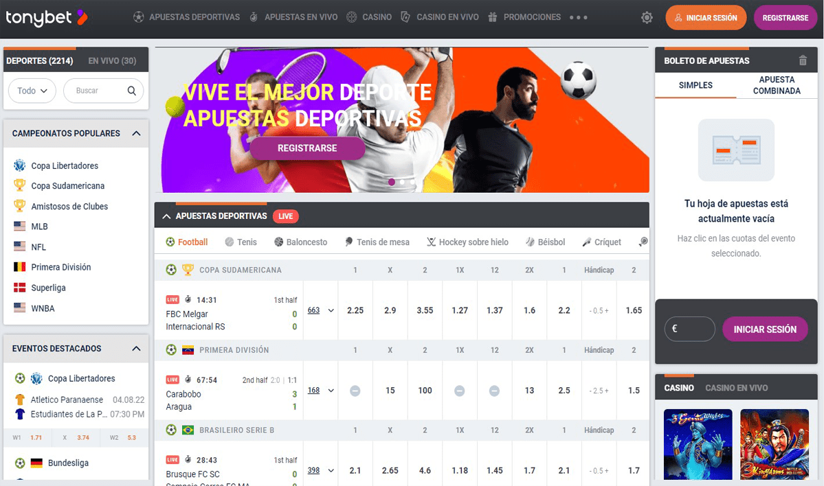 TonyBet casa de apuestas online