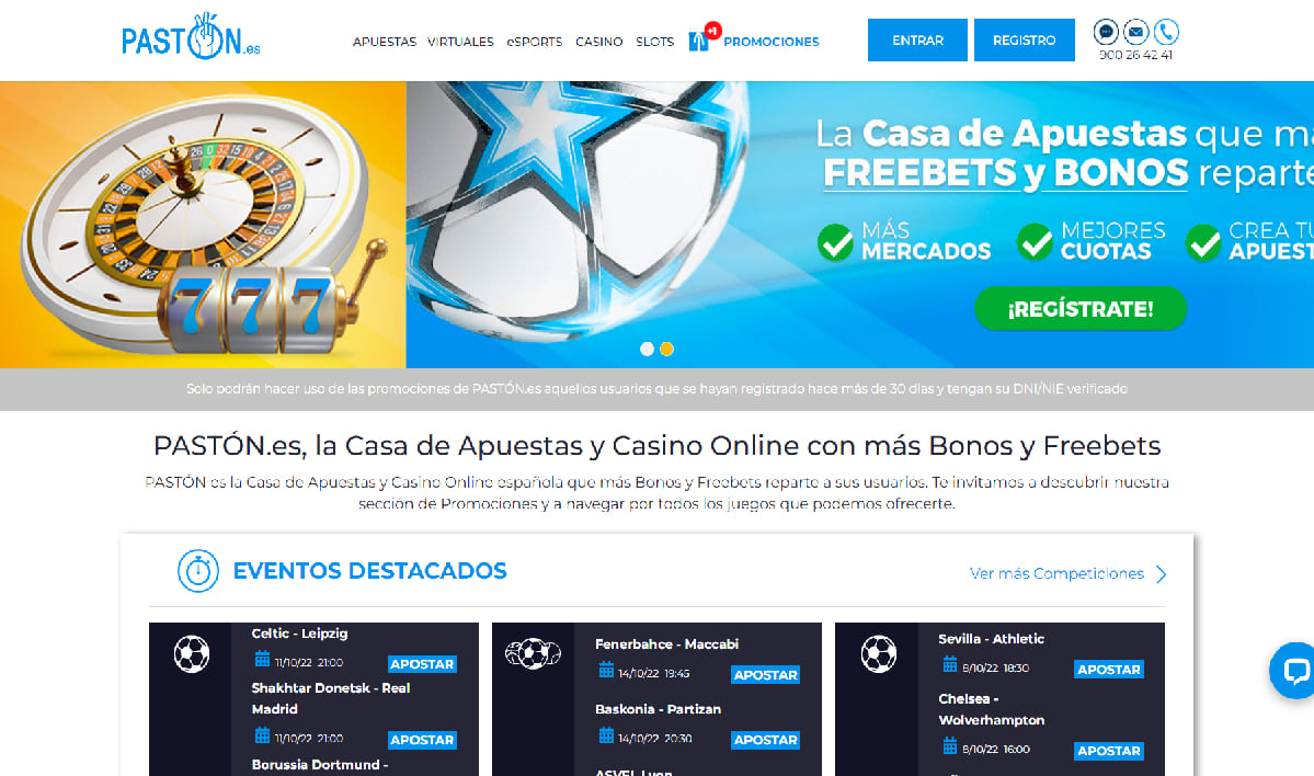 Paston cuotas y apuestas deportivas